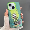 For iPhone 15 Plus Dual-sided IMD Animal Graffiti TPU + PC Phone Case(Motorcycle Dog)