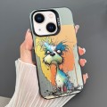 For iPhone 14 Plus Dual-sided IMD Animal Graffiti TPU + PC Phone Case(Furious Dog)