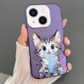 For iPhone 13 Dual-sided IMD Animal Graffiti TPU + PC Phone Case(Stunned Cat)