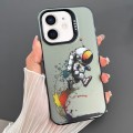 For iPhone 12 Dual-sided IMD Animal Graffiti TPU + PC Phone Case(Strolling Astronauts)