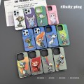 For iPhone 12 Dual-sided IMD Animal Graffiti TPU + PC Phone Case(Grinning Cat)