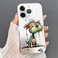For iPhone 11 Pro Dual-sided IMD Animal Graffiti TPU + PC Phone Case(Melting Green Orange Dog)