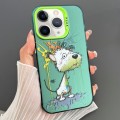 For iPhone 11 Pro Dual-sided IMD Animal Graffiti TPU + PC Phone Case(Melting White Green Dog)