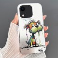 For iPhone XR Dual-sided IMD Animal Graffiti TPU + PC Phone Case(Melting Green Orange Dog)