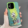 For iPhone XS Max Dual-sided IMD Animal Graffiti TPU + PC Phone Case(Motorcycle Dog)