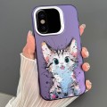 For iPhone X / XS Dual-sided IMD Animal Graffiti TPU + PC Phone Case(Stunned Cat)