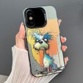 For iPhone X / XS Dual-sided IMD Animal Graffiti TPU + PC Phone Case(Furious Dog)