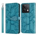 For Xiaomi Redmi Note 13 5G Life Tree Embossing Pattern Leather Phone Case(Blue)
