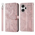 For Xiaomi Redmi Note 13 Pro+ Life Tree Embossing Pattern Leather Phone Case(Rose Gold)
