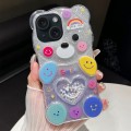 For iPhone 15 Bear Shaped Painted TPU Phone Case(Smiley Face)