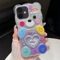 For iPhone 12 Bear Shaped Painted TPU Phone Case(Smiley Face)