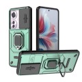 For OPPO Reno11 F 5G Global Sliding Camshield TPU + PC Shockproof Phone Case with Holder(Green)
