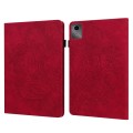 For Lenovo Tab M11 / Xiaoxin Pad 11 2024 Peacock Embossed Pattern Leather Tablet Case(Red)
