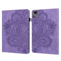 For Lenovo Tab M11 / Xiaoxin Pad 11 2024 Peacock Embossed Pattern Leather Tablet Case(Purple)