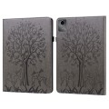 For Lenovo Tab M11 / Xiaoxin Pad 11 2024 Tree & Deer Embossed Leather Tablet Case(Grey)