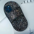 For iPhone 15 Pro Max Creative Glitter Slipper Design TPU Shockproof Phone Case(Black)