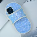For iPhone 15 Pro Max Creative Glitter Slipper Design TPU Shockproof Phone Case(Blue)