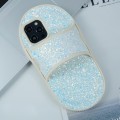 For iPhone 15 Pro Max Creative Glitter Slipper Design TPU Shockproof Phone Case(white)