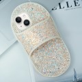 For iPhone 15 Creative Glitter Slipper Design TPU Shockproof Phone Case(Gold)