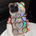 For iPhone 12 Pro Bear Shape Electroplated Laser TPU Phone Case(Gold)