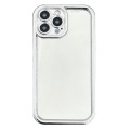 For iPhone 14 Pro Max Electroplated Mirror Straight Edge TPU Phone Case(Silver)