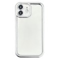 For iPhone 12 Electroplated Mirror Straight Edge TPU Phone Case(Silver)