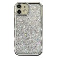 For iPhone 12 Electroplated TPU Glitter Powder Phone Case(Silver)