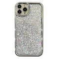 For iPhone 11 Pro Max Electroplated TPU Glitter Powder Phone Case(Silver)