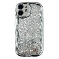 For iPhone 12 Electroplated TPU Wavy Edge Glitter Phone Case(Silver)