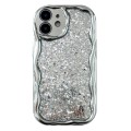 For iPhone 11 Electroplated TPU Wavy Edge Glitter Phone Case(Silver)