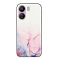 For Xiaomi Redmi 13C 4G / Poco C65 Hollow Marble Pattern TPU Straight Edge Phone Case(Pink)