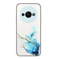 For Xiaomi Redmi A3 4G Hollow Marble Pattern TPU Straight Edge Phone Case(Blue)