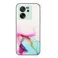 For Xiaomi 13T / 13T Pro Hollow Marble Pattern TPU Straight Edge Phone Case(Green)