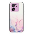 For Xiaomi 13T / 13T Pro Hollow Marble Pattern TPU Straight Edge Phone Case(Pink)