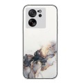 For Xiaomi 13T / 13T Pro Hollow Marble Pattern TPU Straight Edge Phone Case(Black)