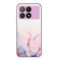 For Xiaomi Redmi K70E / Poco X6 Pro 5G Hollow Marble Pattern TPU Straight Edge Phone Case(Pink)
