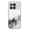 For Xiaomi Redmi K70E / Poco X6 Pro 5G Hollow Marble Pattern TPU Straight Edge Phone Case(Black)