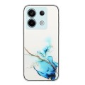 For Xiaomi Poco X6 5G Hollow Marble Pattern TPU Straight Edge Phone Case(Blue)