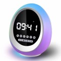 P13 Multifunctional RGB Wireless Bluetooth Speaker with Colorful Lights & Alarm & Clock(White)