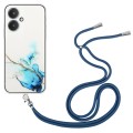For Xiaomi Redmi 13C 5G / Poco M6 / Redmi 13R Hollow Marble Pattern TPU Phone Case with Neck Strap R