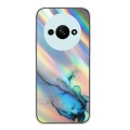 For Xiaomi Redmi A3 4G Laser Marble Pattern Clear TPU Protective Phone Case(Blue)
