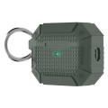 For AirPods Pro 2 Wireless Earphones Shockproof Armor Silicone Protective Case(Dark Green)