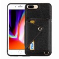 For iPhone 8 Plus / 7 Plus Crossbody Zipper Card Bag RFID Anti-theft Phone Case(Black)