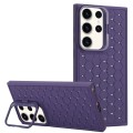 For Samsung Galaxy S23 Ultra 5G Honeycomb Radiating Lens Holder Magsafe Phone Case(Purple)