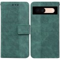 For Google Pixel 8a Geometric Embossed Leather Phone Case(Green)