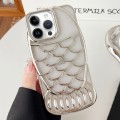 For iPhone 12 Pro Mermaid Shape Embossed Electroplated TPU Phone Case(Silver)