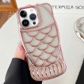 For iPhone 12 Pro Mermaid Shape Embossed Electroplated TPU Phone Case(Rose Gold)