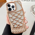 For iPhone 12 Pro Max Mermaid Shape Embossed Electroplated TPU Phone Case(Gold)