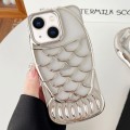 For iPhone 13 Mermaid Shape Embossed Electroplated TPU Phone Case(Silver)