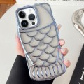 For iPhone 14 Pro Mermaid Shape Embossed Electroplated TPU Phone Case(Blue)